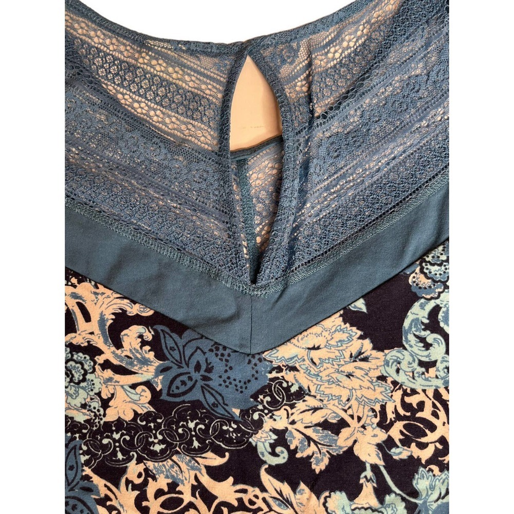 NEW Free People Intimately Blue Floral Paisley Lace Stretch Bodycon Dress Size S - Picture 6 of 7